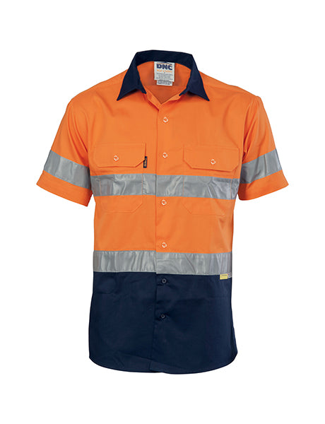DNCHiVis Two Tone Cool-Breeze Cotton Shirt with 3M Reflective Tape, S/S (3887)