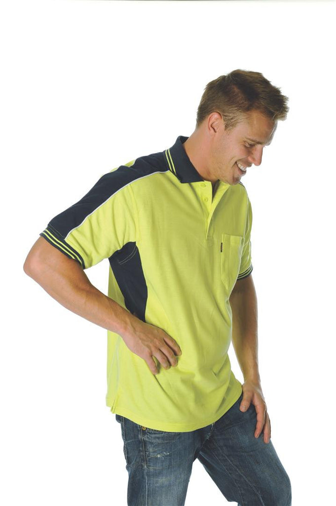 DNC HiVis Poly/Cotton Contrast Panel Polo, S/S (3895)