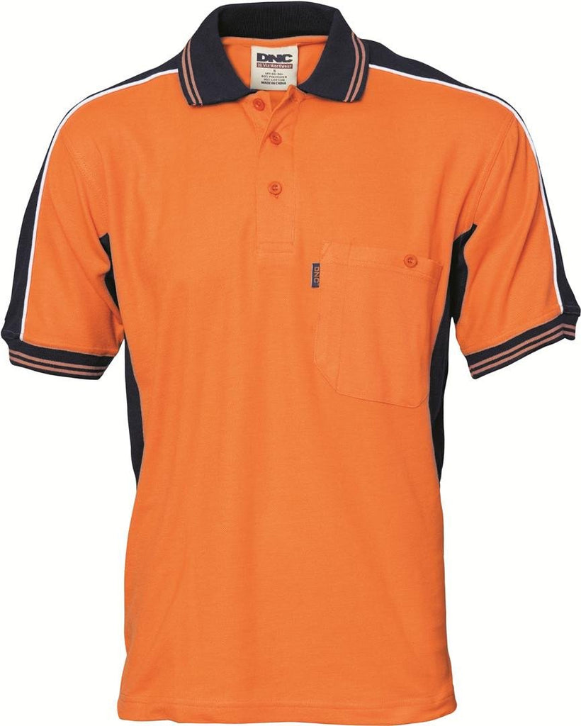 DNC HiVis Poly/Cotton Contrast Panel Polo, S/S (3895)