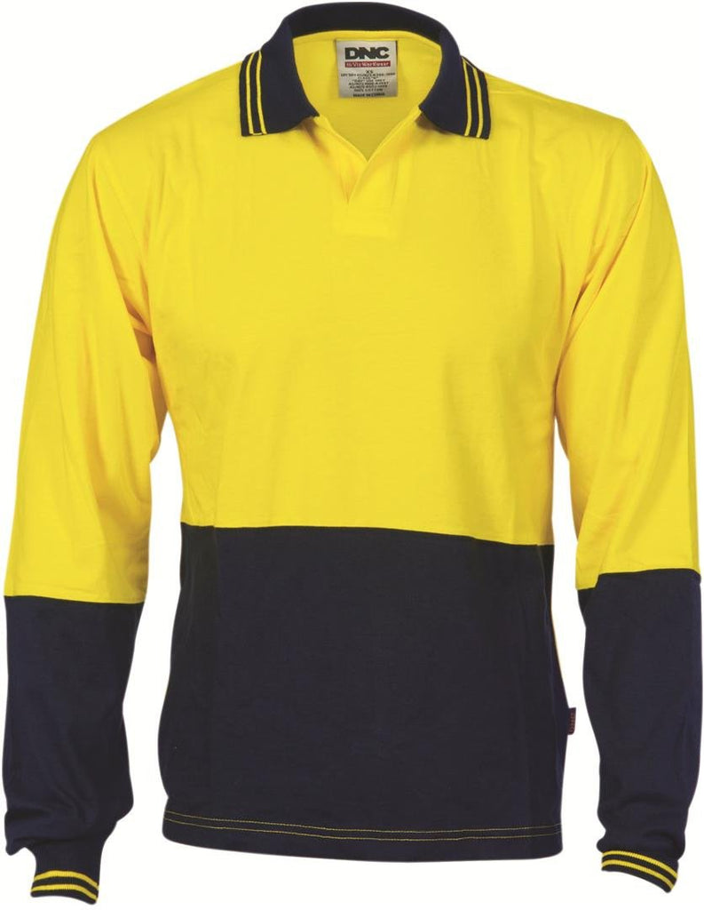 DNC HiVis Cool Breeze Cotton Jersey L/S Food Industry Polo (3906)
