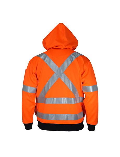 DNC Hi-vis Full Zip “X” Back Fleecy Hoodie (3935)