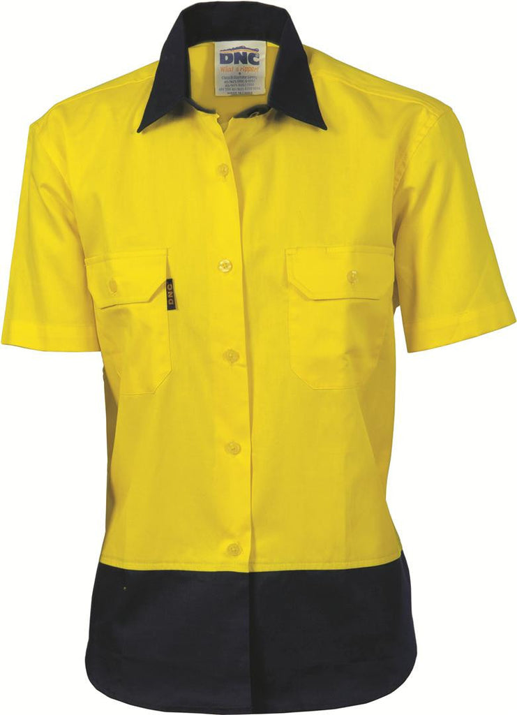 DNC Ladies HiVis Two Tone Cool-Breeze Cotton S/S Shirt, S/S (3939)