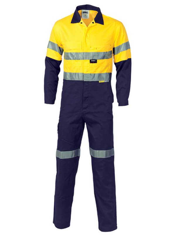 DNC HiVis Cool-Breeze 2-Tone L.Weight Cotton Coverall with 3M  R/T (3955)