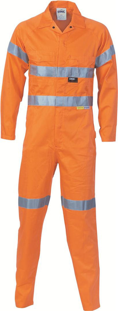 DNC HiVis Cool-Breeze Orange L.Weight Cotton Coverall with 3M R/T (3956)