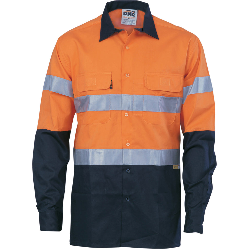 DNC HiVis Cool-Breeze L/S Cotton Shirt with 3M Value R/T (3988)