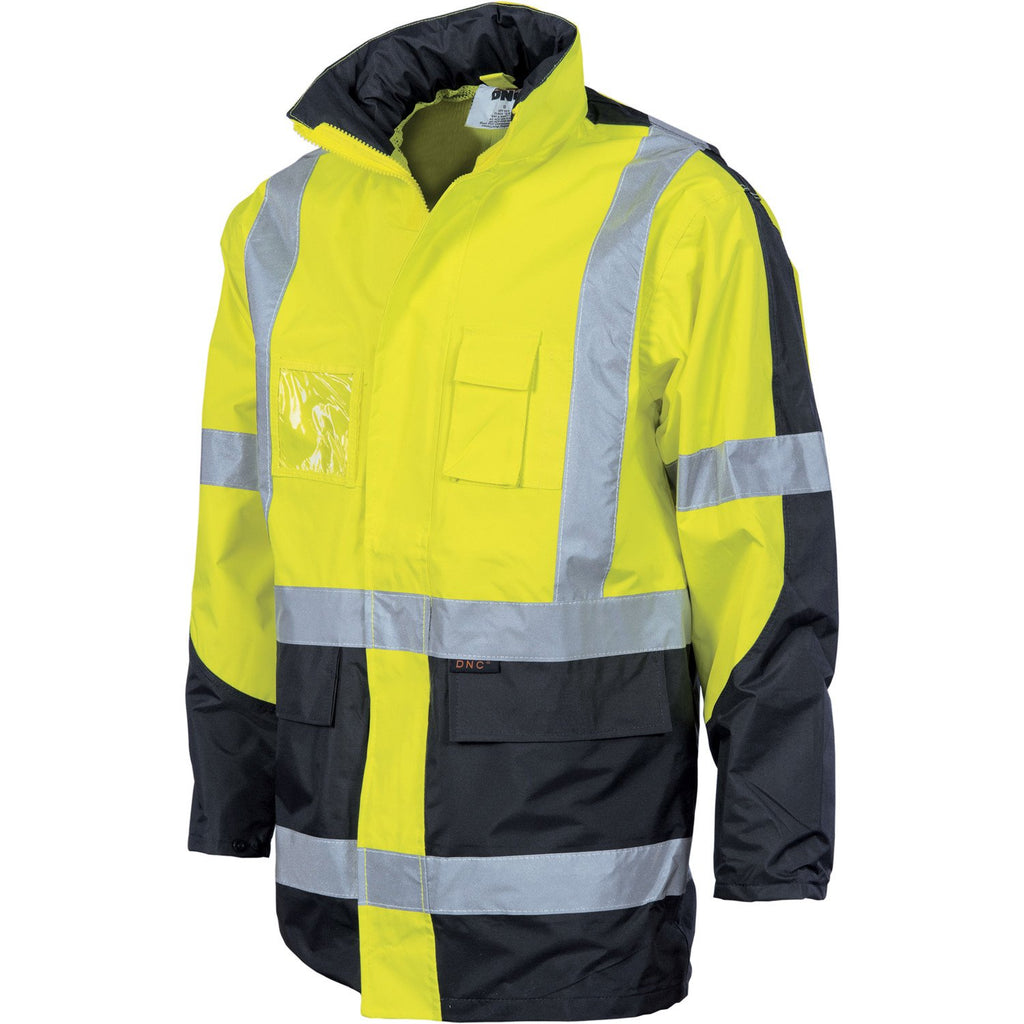 DNC HiVis 2 Tone Cross Back "2 in 1" Contrast Rain Jacket (3993)