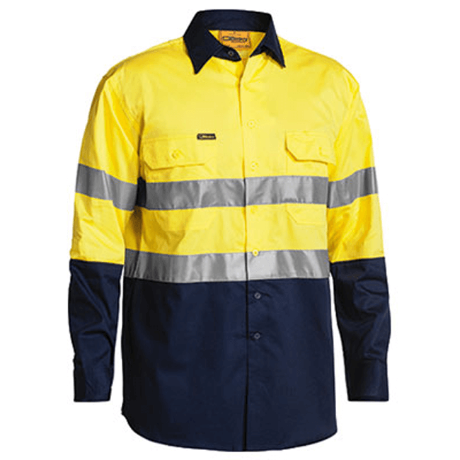 Bisley Taped Hi Vis Cool Lightweight Shirt-Long Sleeve-(BS6896)