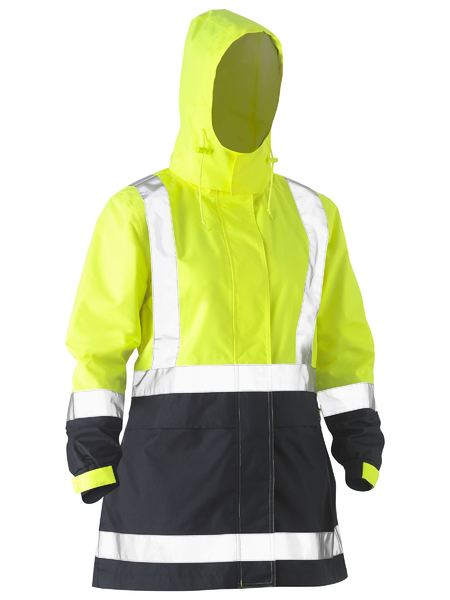 Bisley Women's H Taped Two Tone Hi Vis Rain Jacket - (BJL6966T)