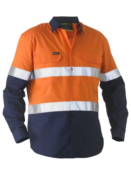 Bisley Taped Two Tone Hi Vis Recycled Drill Shirt (BS6996T)