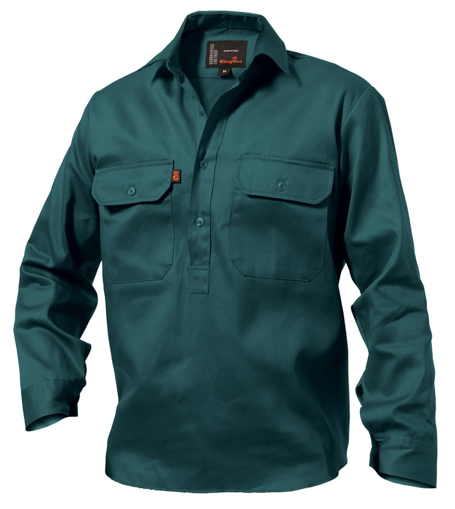 King Gee Long Sleeve Closed Front Drill Shirt (K04020)