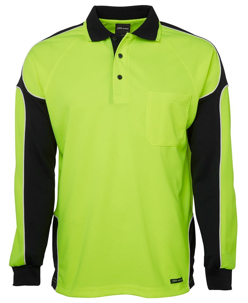 JB's Hi Vis Long Sleeve Arm Panel Polo - Adults (6AP4L)