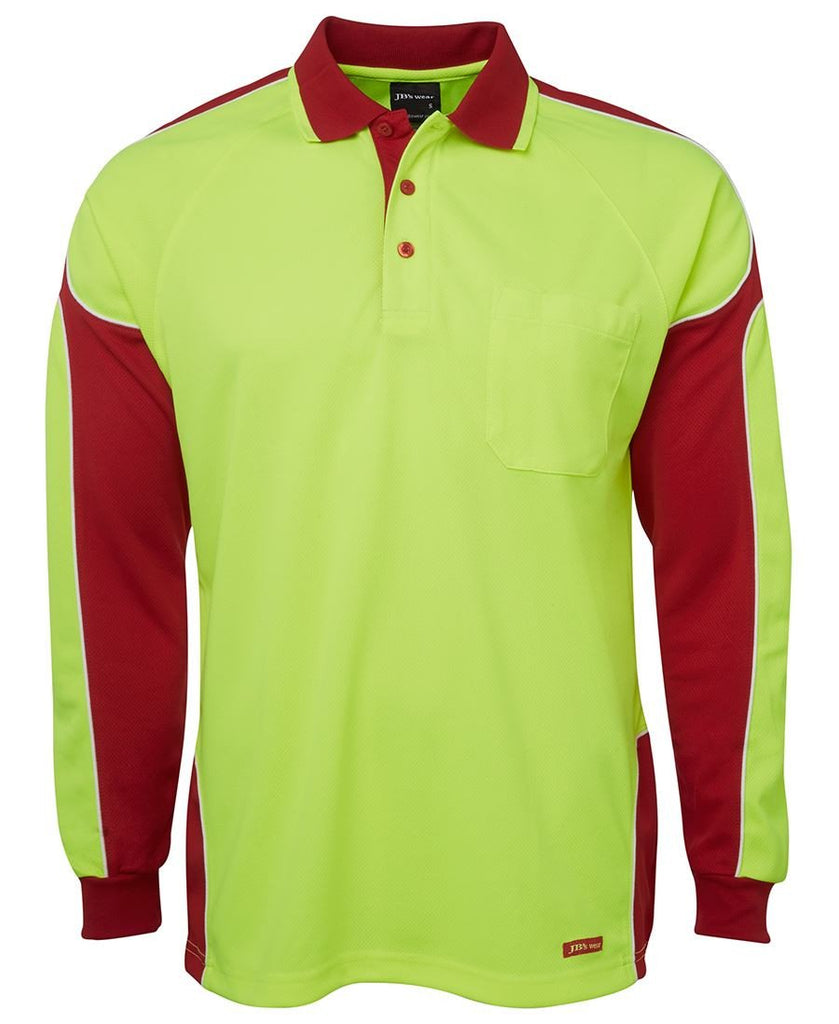 JB's Hi Vis Long Sleeve Arm Panel Polo - Adults (6AP4L)