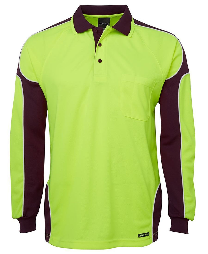 JB's Hi Vis Long Sleeve Arm Panel Polo - Adults (6AP4L)