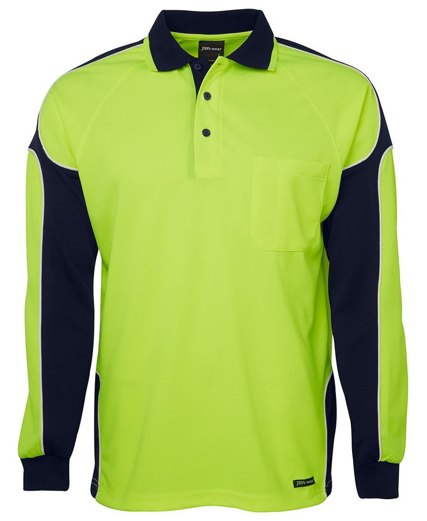 JB's Hi Vis Long Sleeve Arm Panel Polo - Adults (6AP4L)