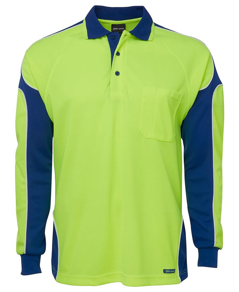 JB's Hi Vis Long Sleeve Arm Panel Polo - Adults (6AP4L)