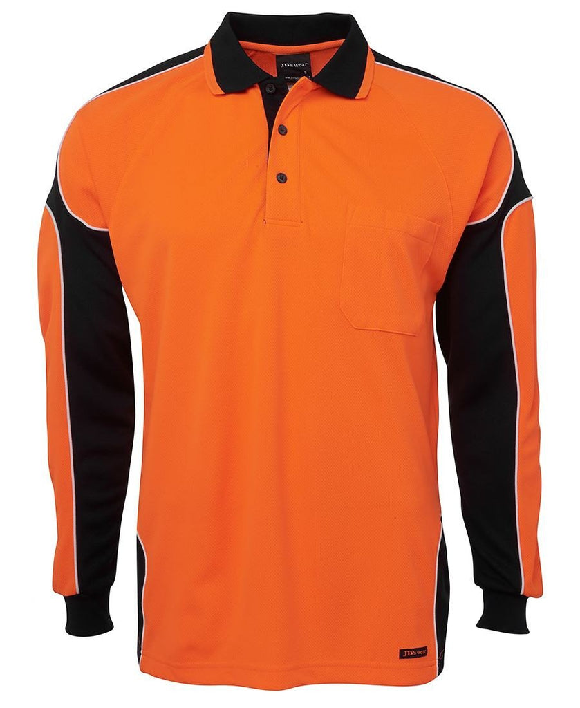 JB's Hi Vis Long Sleeve Arm Panel Polo - Adults (6AP4L)