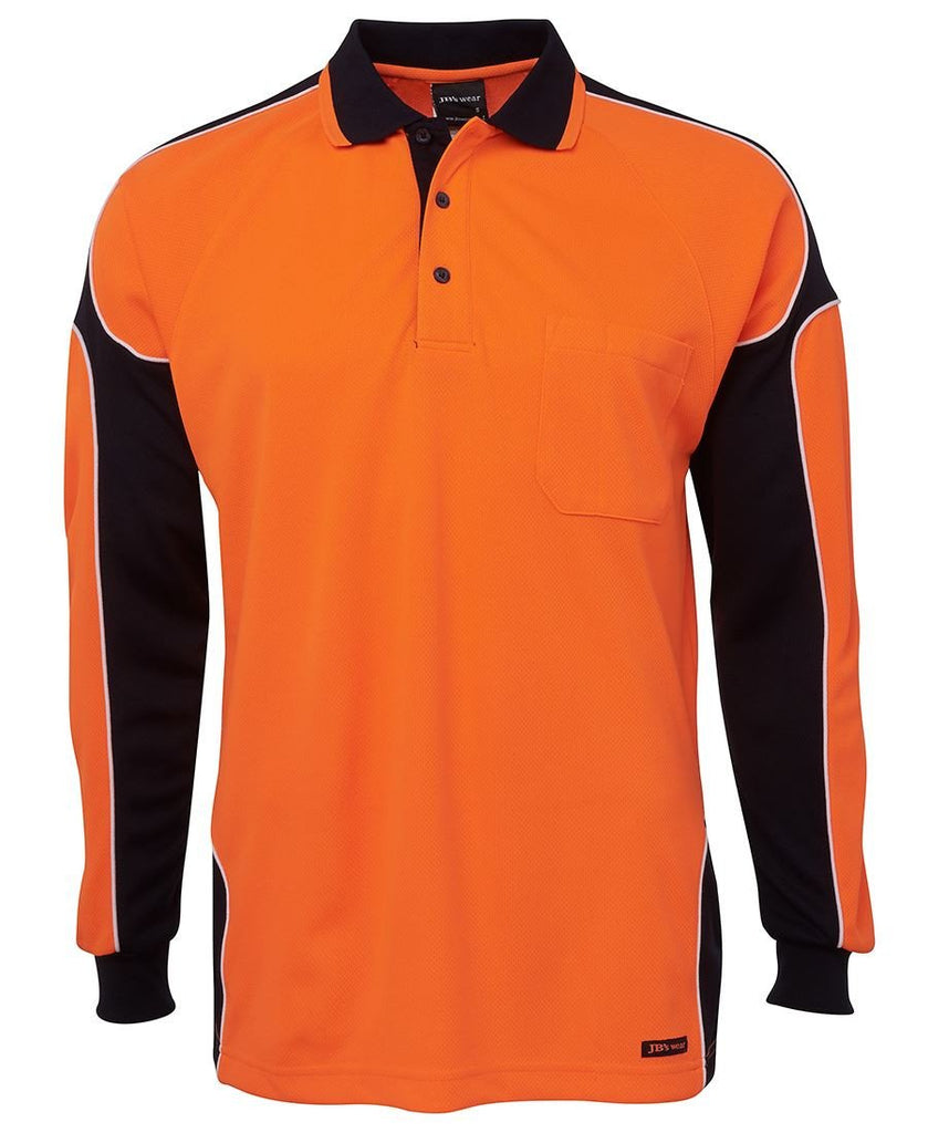 JB's Hi Vis Long Sleeve Arm Panel Polo - Adults (6AP4L)