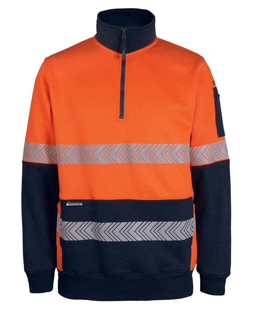 JB Hi Vis 330G 1/2 Zip Segmented Tape Fleece (6DPS)