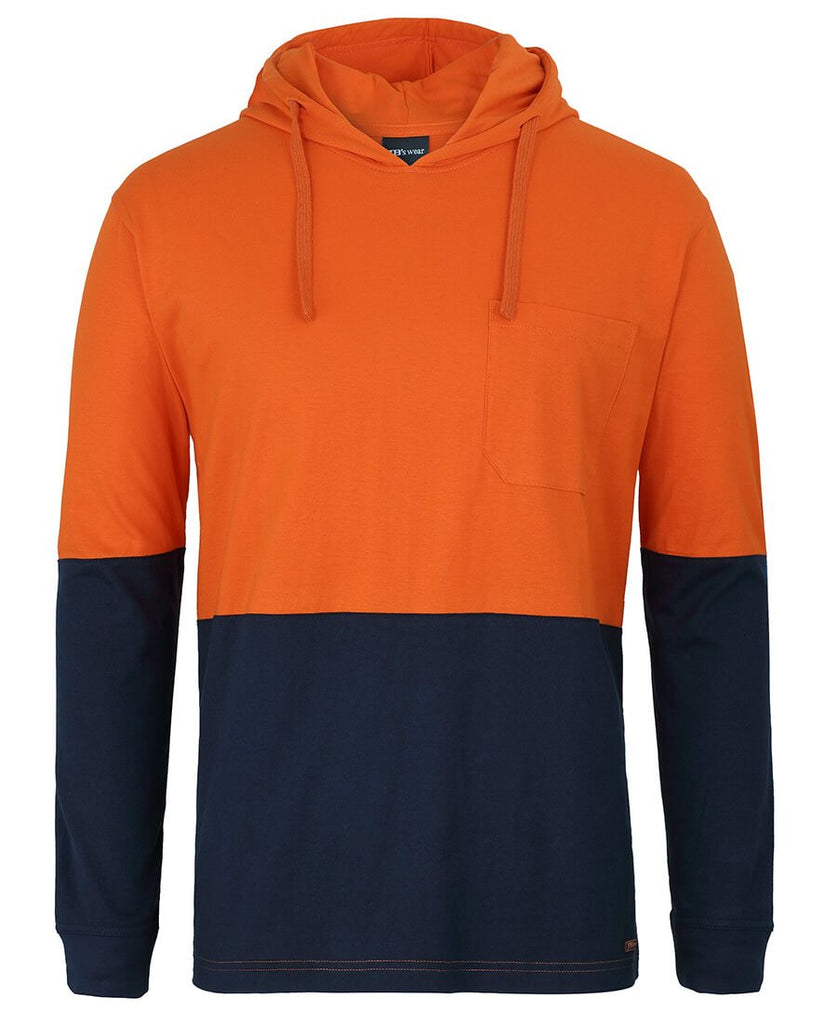 JB's Hi Vis L/S Cotton Tee With Hood (6HCTL)