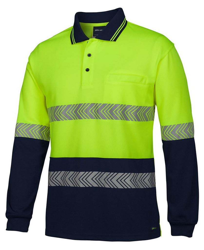 Jb's Hi Vis L/S Segmented Tape Polo (6HLST)