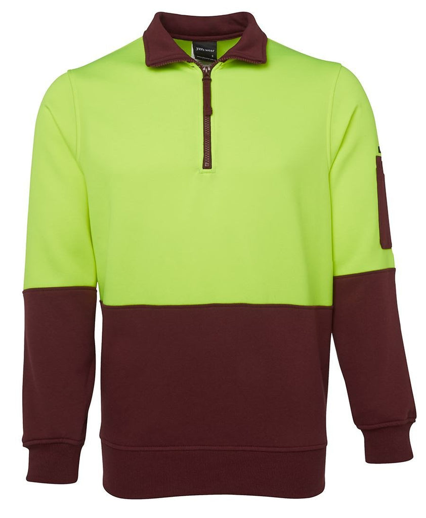 JB's Hi Vis 1/2 Zip Fleecy Sweat - Adults (6HVFH)