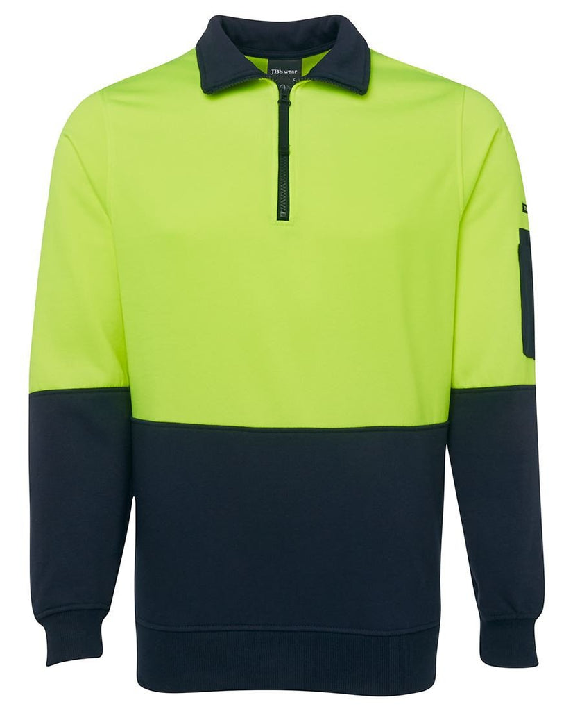 JB's Hi Vis 1/2 Zip Fleecy Sweat - Adults (6HVFH)