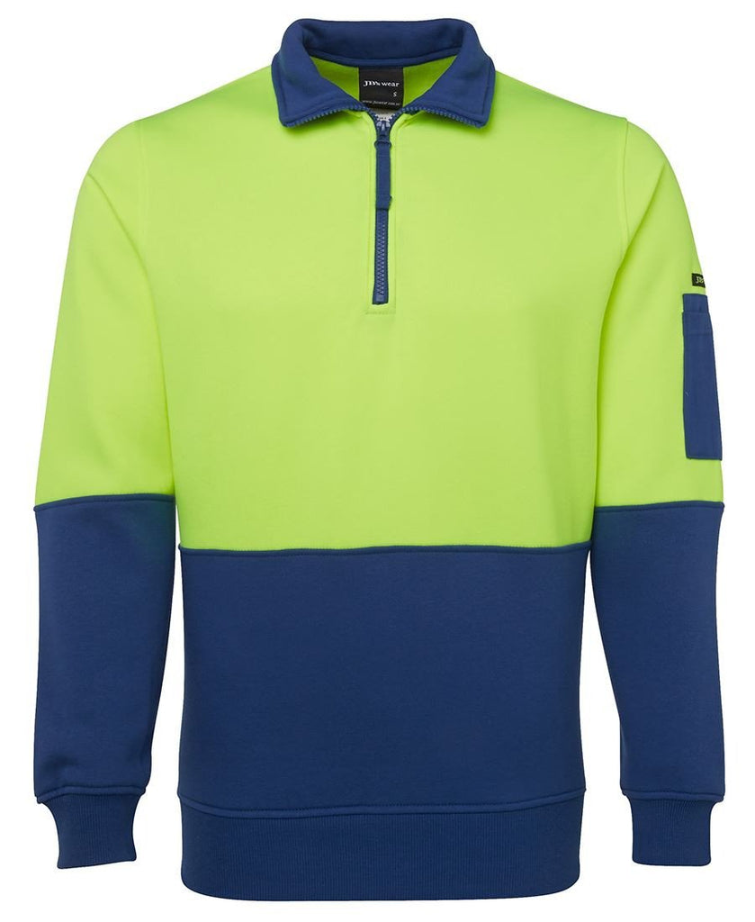 JB's Hi Vis 1/2 Zip Fleecy Sweat - Adults (6HVFH)