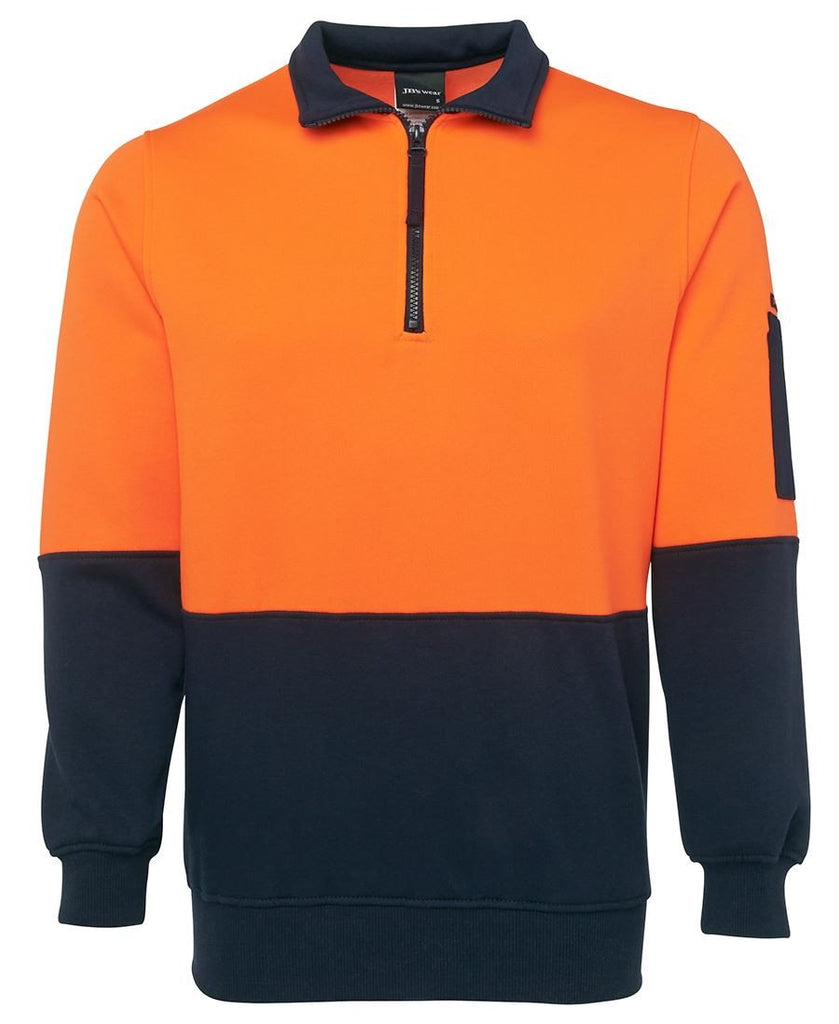 JB's Hi Vis 1/2 Zip Fleecy Sweat - Adults (6HVFH)