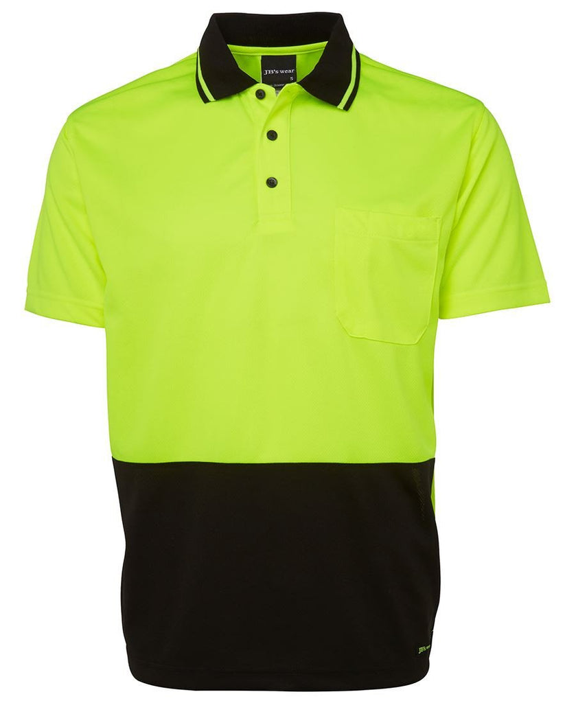 JB's Adults Hi Vis  Non Cuff Traditional Polo (6HVNC)