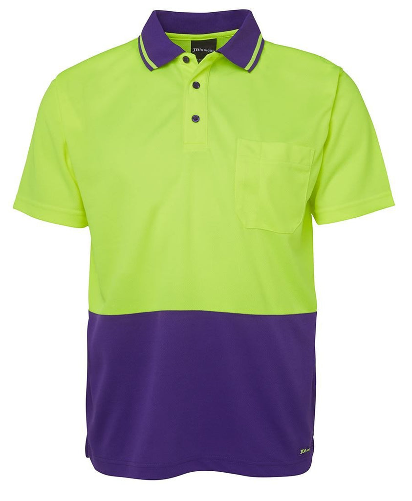 JB's Adults Hi Vis  Non Cuff Traditional Polo (6HVNC)