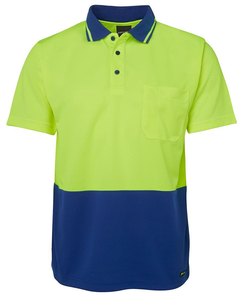 JB's Adults Hi Vis  Non Cuff Traditional Polo (6HVNC)