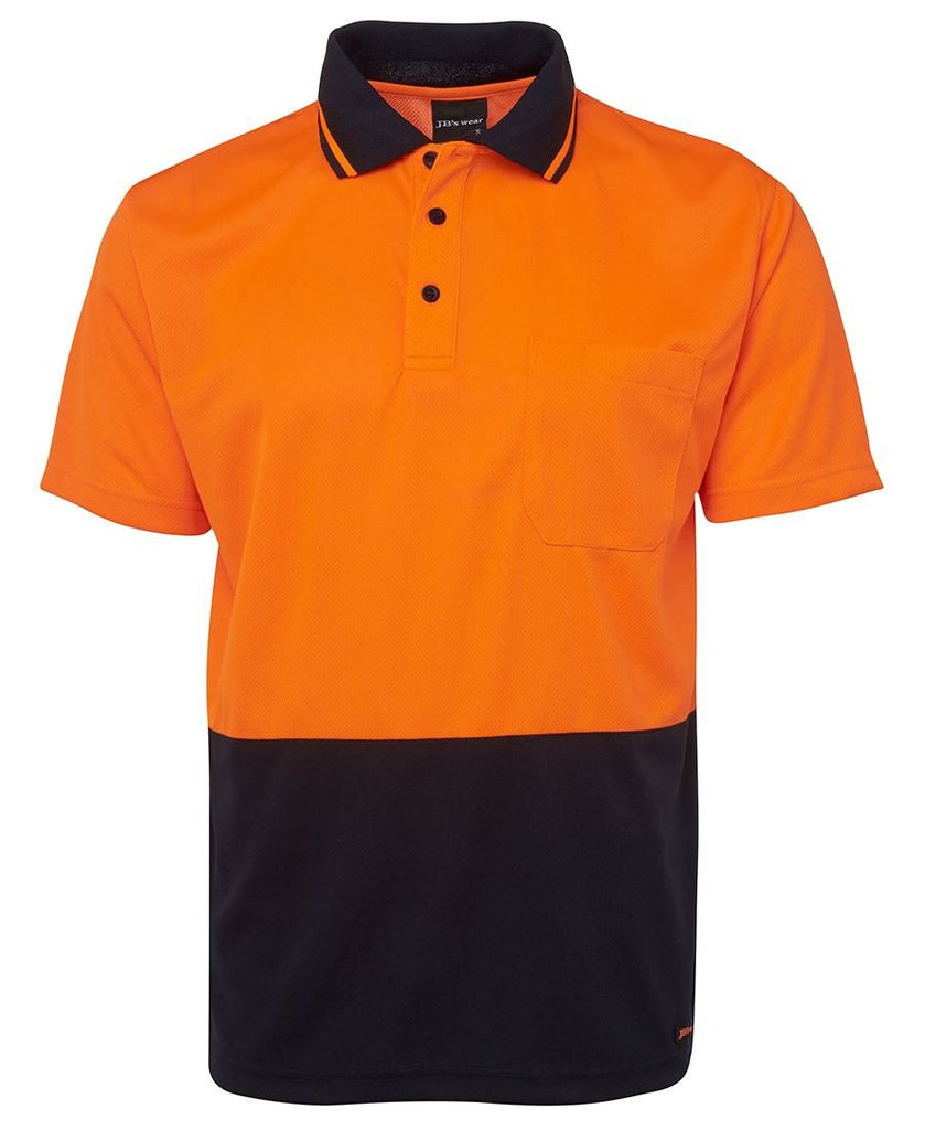 JB's Adults Hi Vis  Non Cuff Traditional Polo (6HVNC)