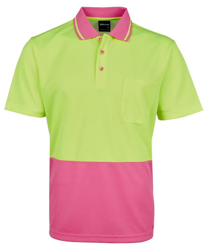 JB's Adults Hi Vis  Non Cuff Traditional Polo (6HVNC)