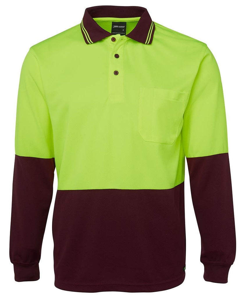 JB's Hi Vis Long Sleeve Trad Polo - Adults (6HVPL)