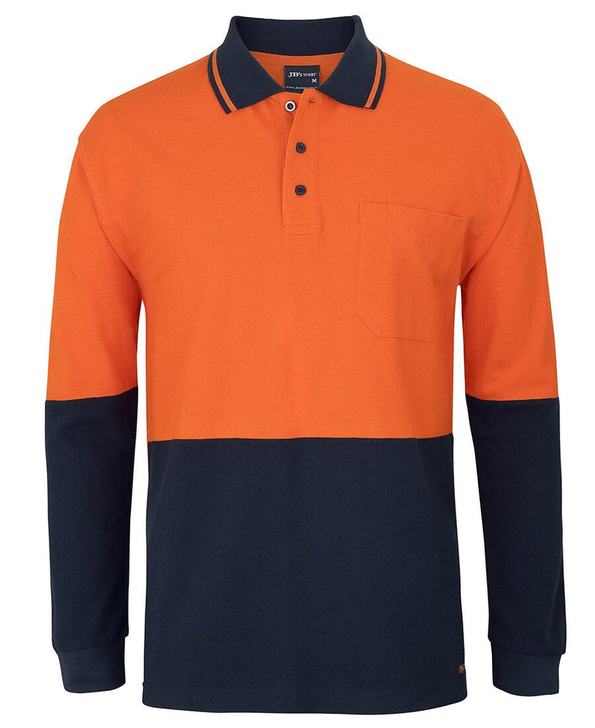 JB's Hi Vis L/S Cotton Pique Trad Polo (6HVQL)