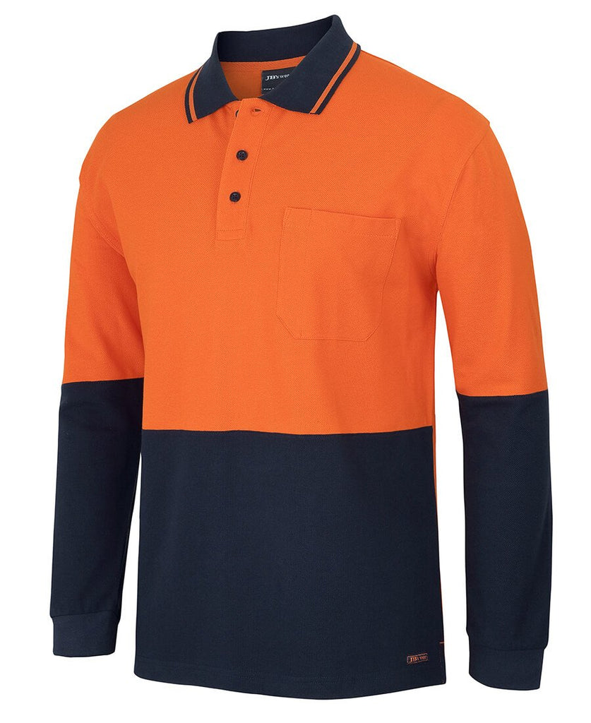 JB's Hi Vis L/S Cotton Pique Trad Polo (6HVQL)