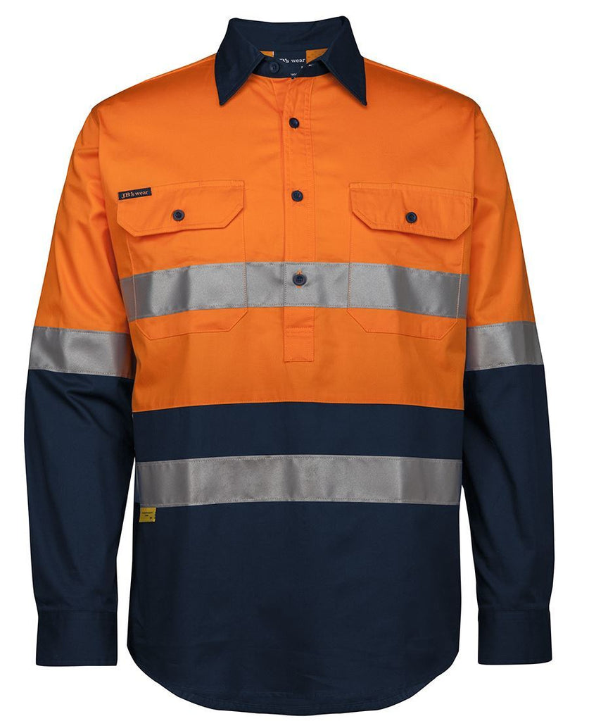 JB'S Hi Vis (D+N) Close Front L/S 150G Work Shirt (6HWCS)