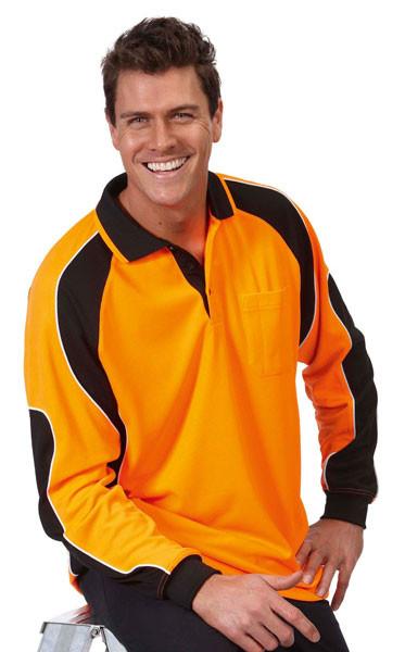 JB's Hi Vis Long Sleeve Arm Panel Polo - Adults (6AP4L)