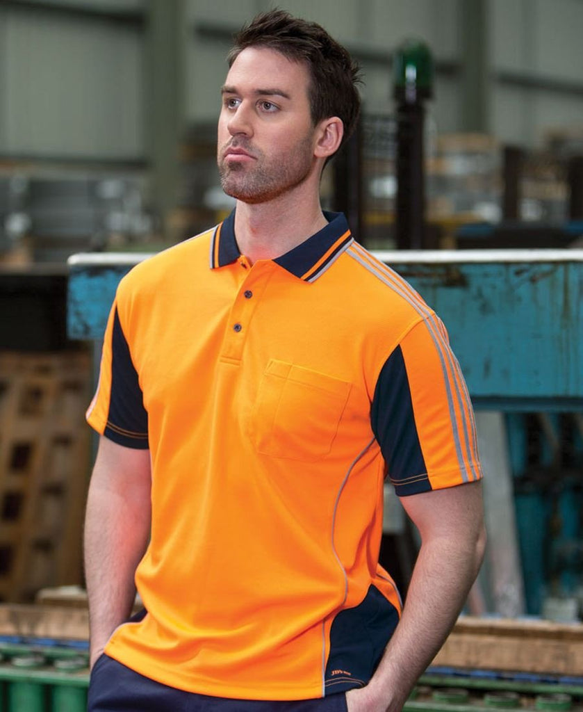 Jb's Hi Vis S/S Arm Tape Polo - Adults (6AT4S)