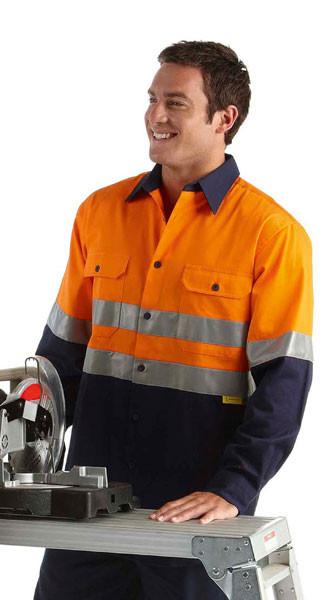 JB's Hi Vis (D+N) Long Sleeve 190g Shirt - Adults (6HLS)