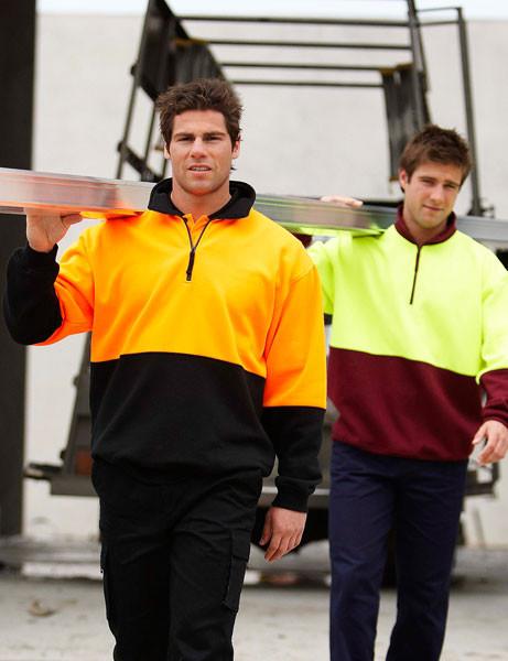 JB's Hi Vis 1/2 Zip Fleecy Sweat - Adults (6HVFH)
