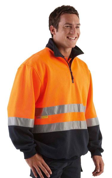 JB's Hi Vis 1/2 Zip D+N Fleecy Sweat - Adults (6HZFS)