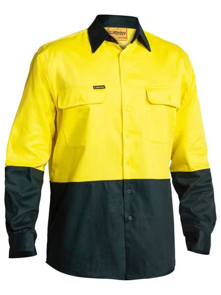 Bisley Hi Vis Drill Shirt - Long Sleeve-(BS6267)