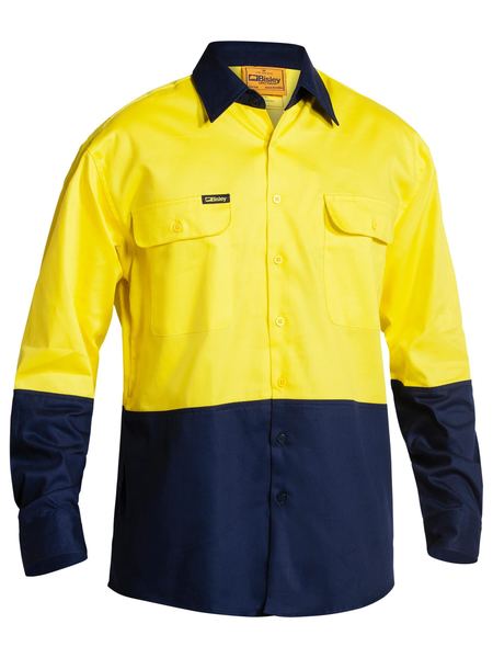 Bisley Hi Vis Drill Shirt - Long Sleeve-(BS6267)