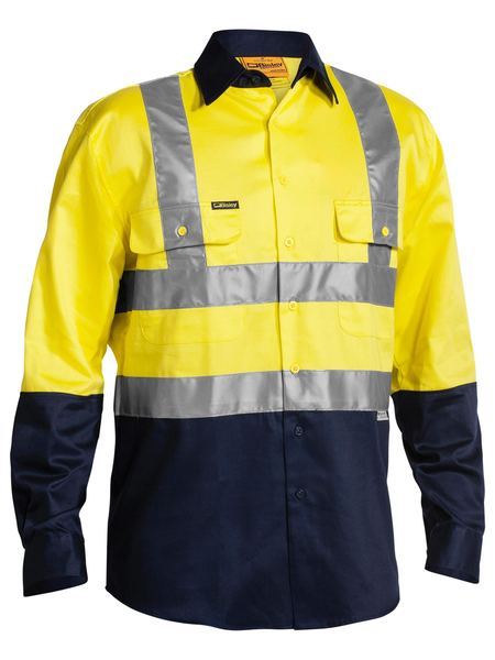Bisley Taped Hi Vis Drill Shirt - Long Sleeve-(BS6267T)