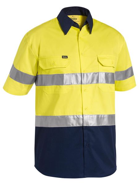 Bisley Taped Hi Vis Cool Lightweight Shirt - Short Sleeve-(BS1896)