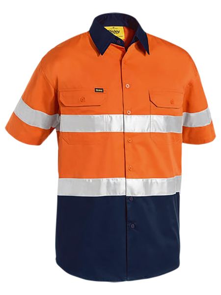 Bisley Taped Hi Vis Cool Lightweight Shirt - Short Sleeve-(BS1896)