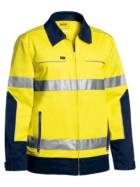 Bisley Taped Hi Vis Drill Jacket With Liquid Repellent Finish -(BJ6917T)