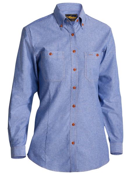 Bisley Women's Chambray Shirt - Long Sleeve-(B76407L)