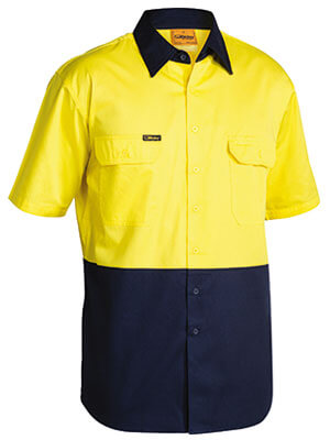 Bisley Hi Vis Cool Lightweight Drill Shirt- Short Sleeve-(BS1895)